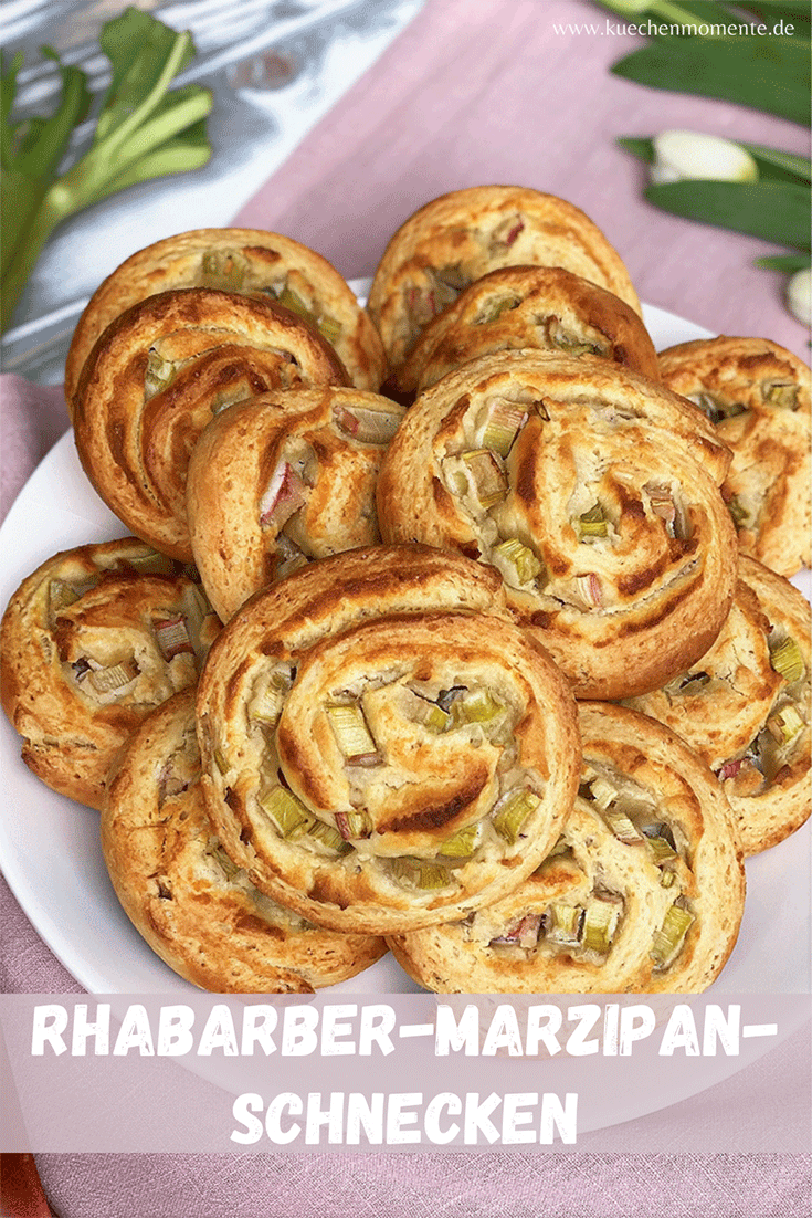 Rhabarberschnecken mit Marzipan Pinterestpost