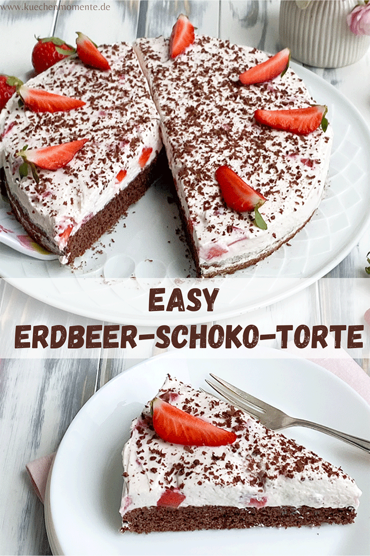 Easy Erdbeer-Schoko-Torte Pinterestpost