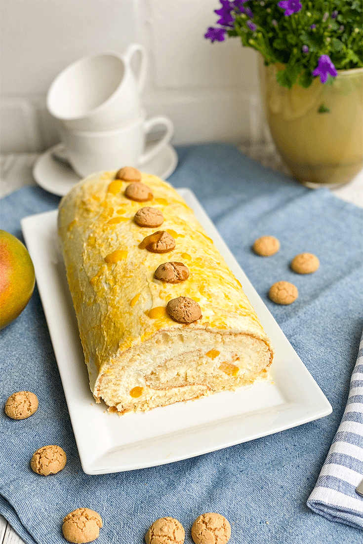Mango-Biskuitrolle - Küchenmomente