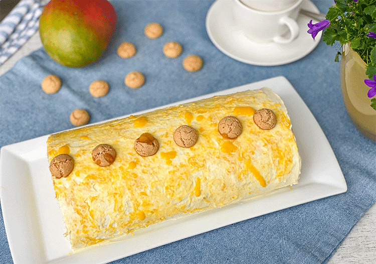 Mango-Biskuitrolle