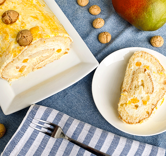 Mango-Biskuitrolle