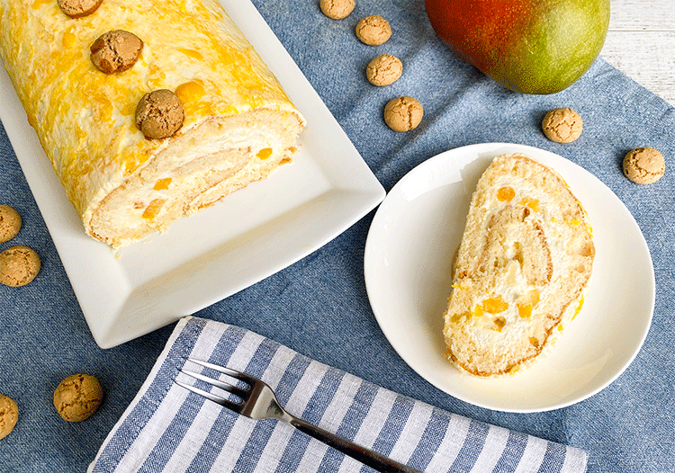 Mango-Biskuitrolle