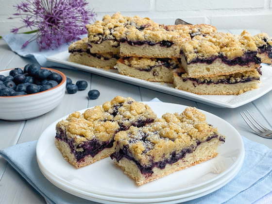 Streuselkuchen mit Blaubeeren vegan