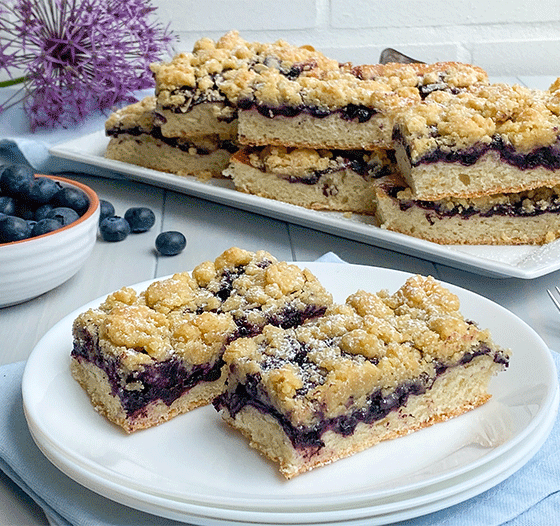 Streuselkuchen mit Blaubeeren vegan