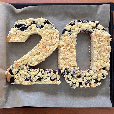 Number Cake aus Streuselkuchen vegan