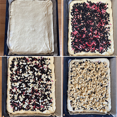 Zubereitungsschritte Streuselkuchen vegan