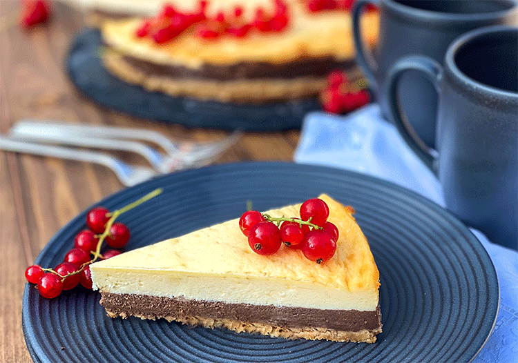 Double Cheesecake mit Haferkeks-Boden