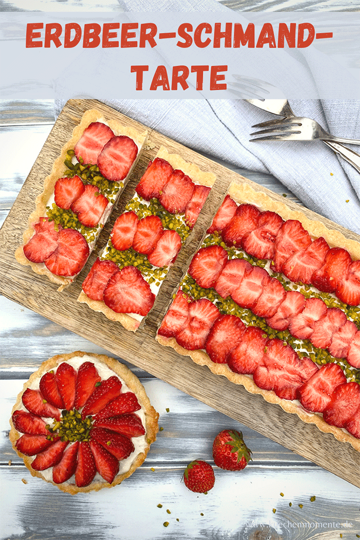 Erdbeer-Schmand-Tarte mit Pistazien