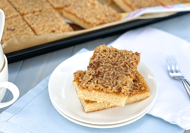 Drommekage Blechkuchen aus Dänemark