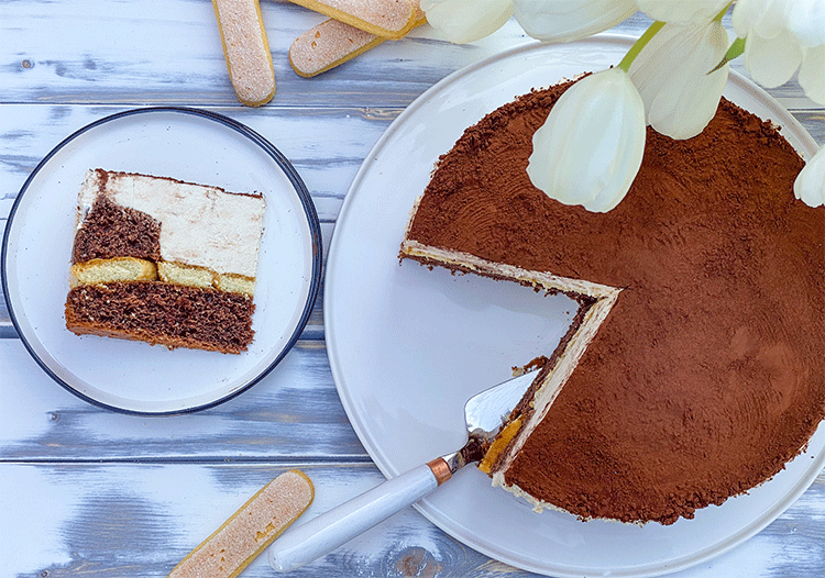 Muffins Torte Tiramisu Anschnitt