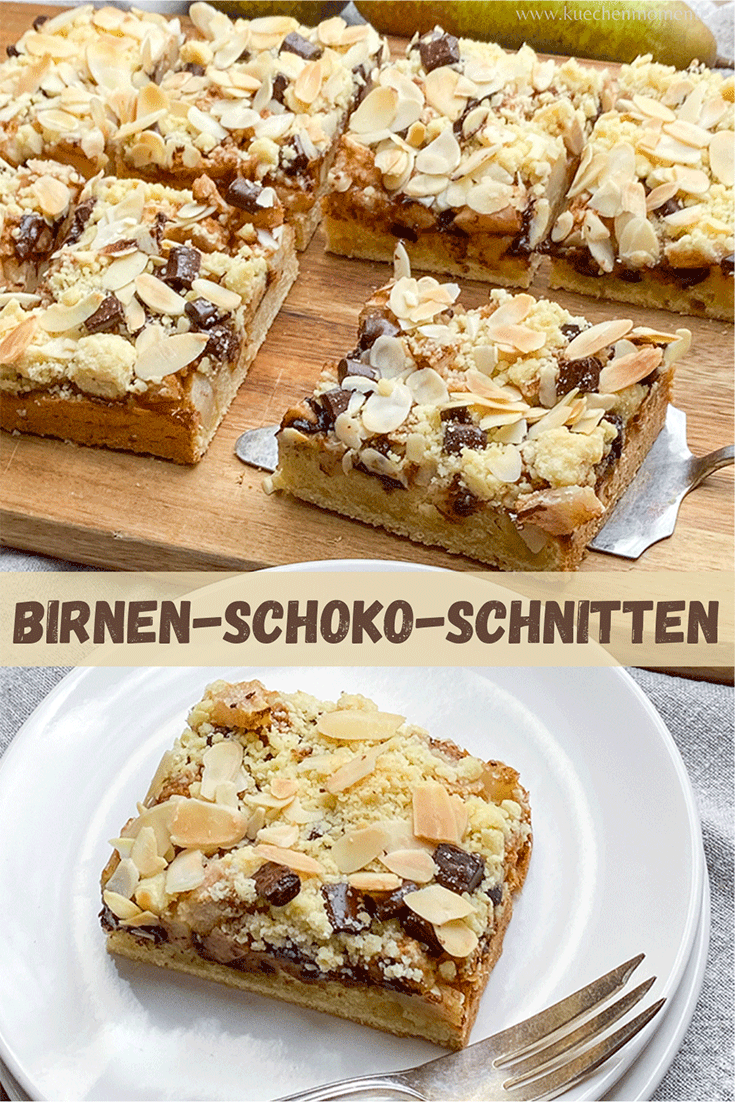 Birnen-Schoko-Schnitten Pinterestpost