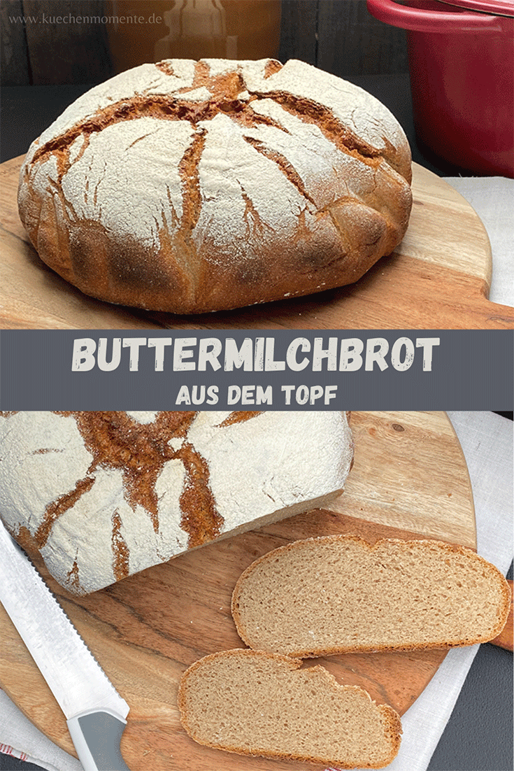 Buttermilchbrot aus dem Topf Pinterestpost