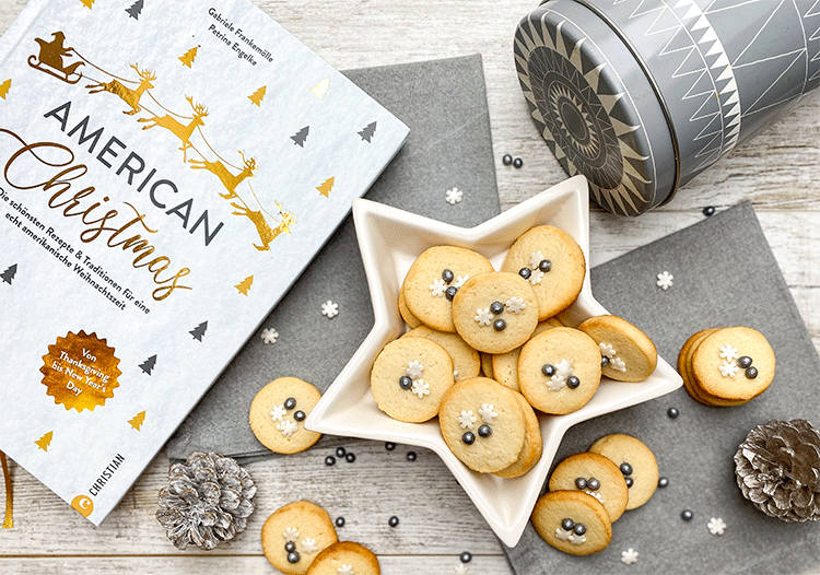 Cream Cheese Christmas Cookies und Buch American Christmas
