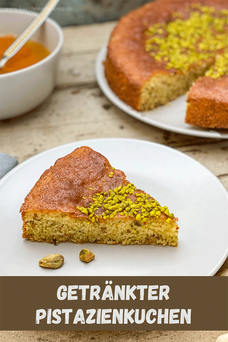 Getränkter Pistazienkuchen Pinterestpost