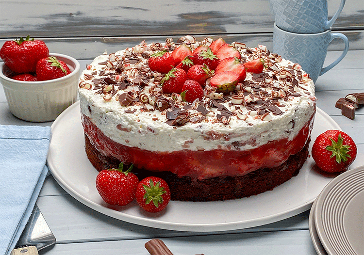 Erdbeertorte mit Schokolade