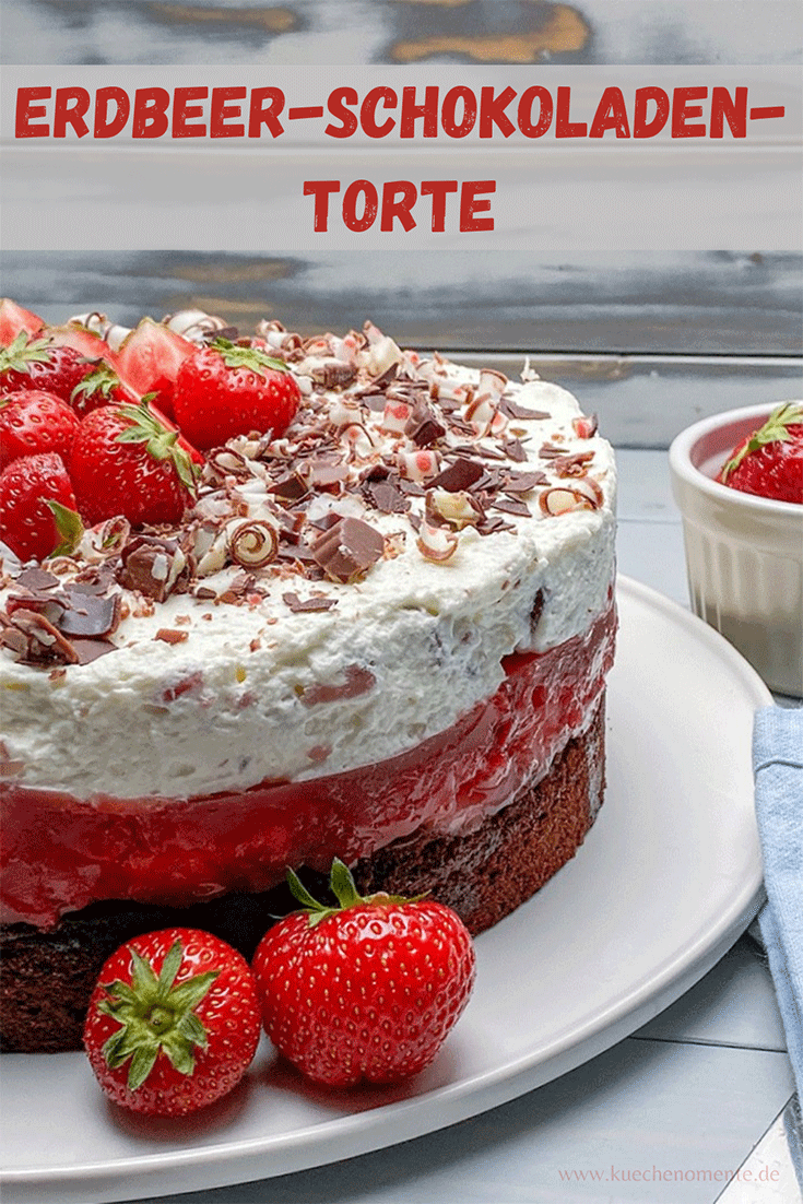 Erdbeer-Schokoladen-Torte Pinterestpost