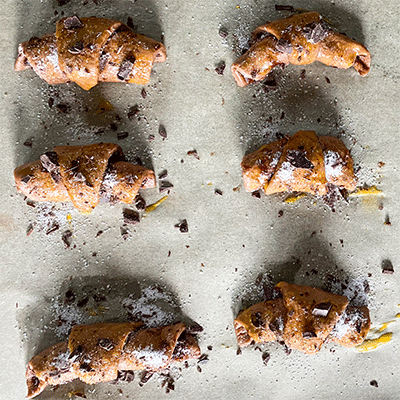 Schokoladen-Rugelach vor dem Backen