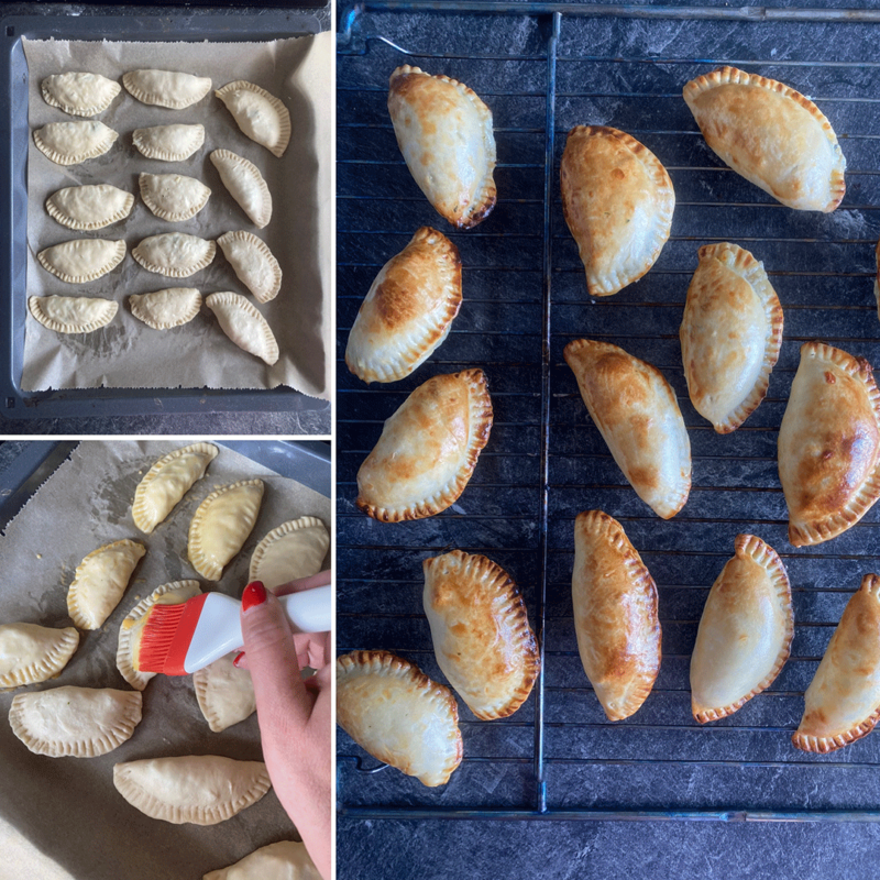 Zubereitung Teigtaschen im Backofen