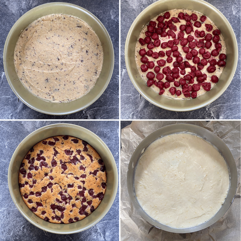 Zubereitungsschritte Kirschkuchen mit Marzipan