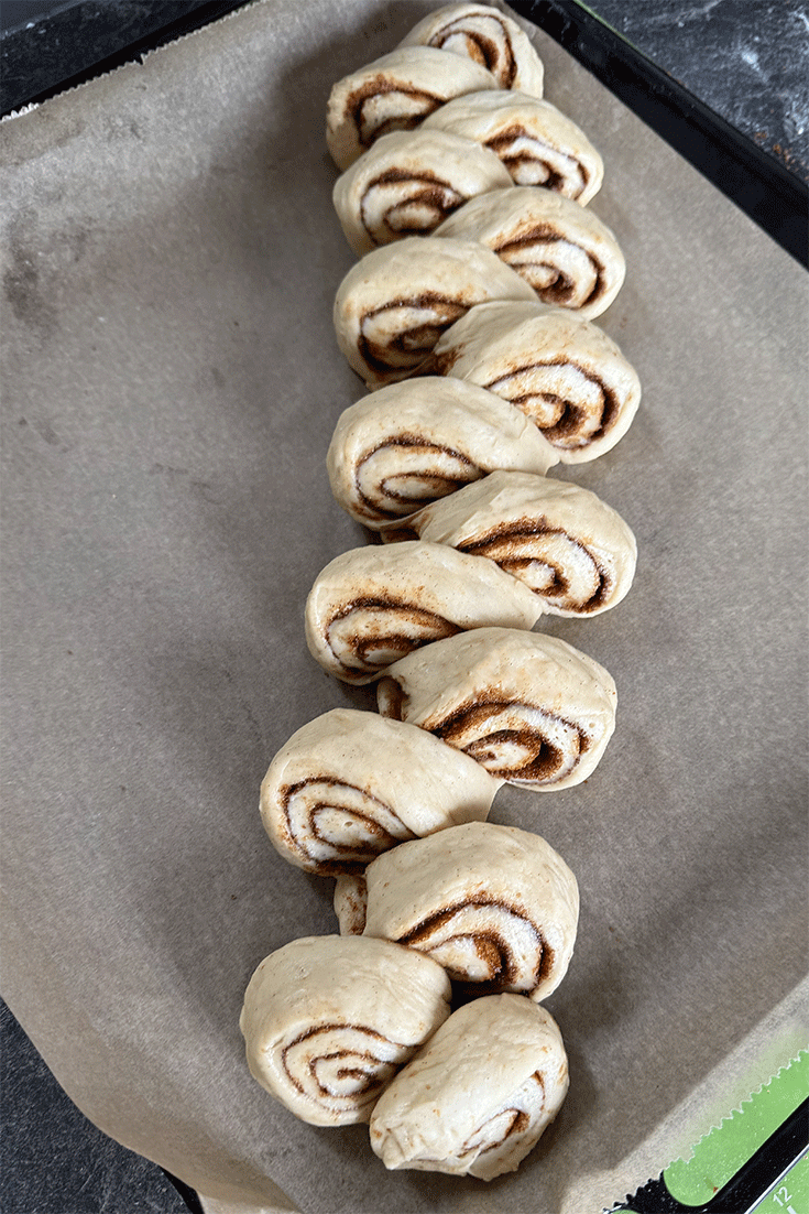 Geformtes Kanellängd vor dem Backen