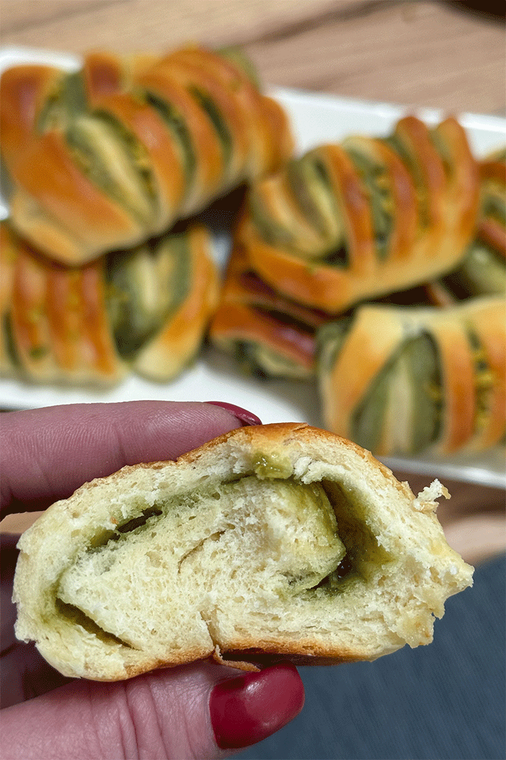 Anschnitt Pistazien-Taschen