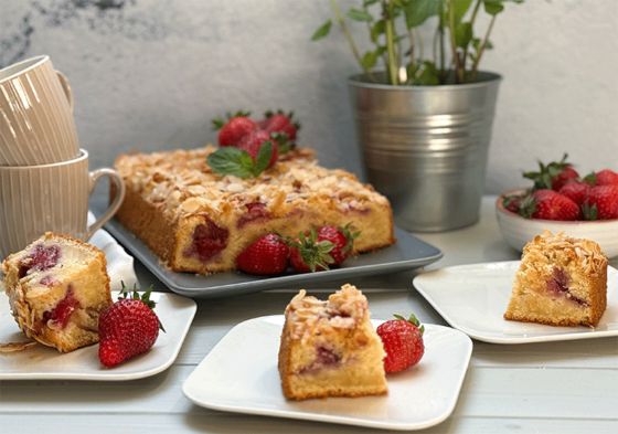 Mandel-Erdbeer-Kuchen