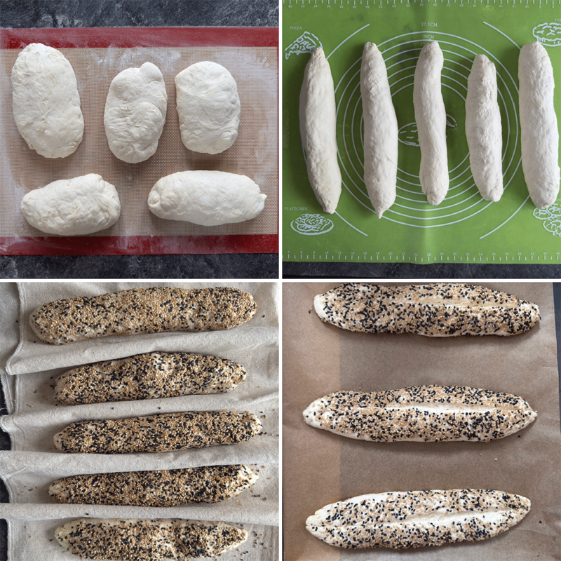 Zubereitung Sesam-Baguettes