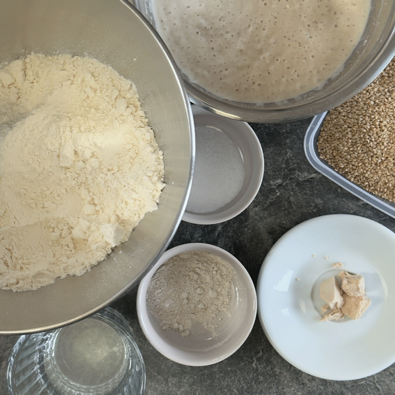 Zutaten Hauptteig Sesam-Baguettchen