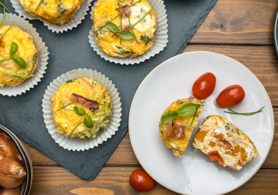 Omelette-Muffins im Anschnitt