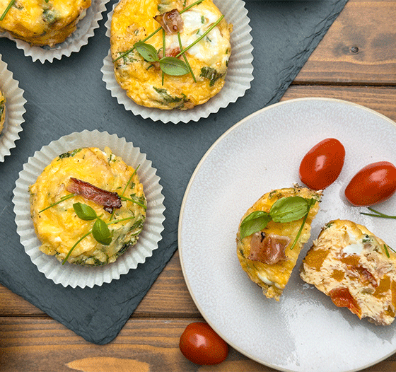 Omelette-Muffins im Anschnitt