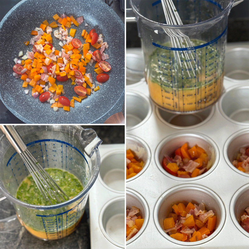 Zubereitung Omelette-Muffins