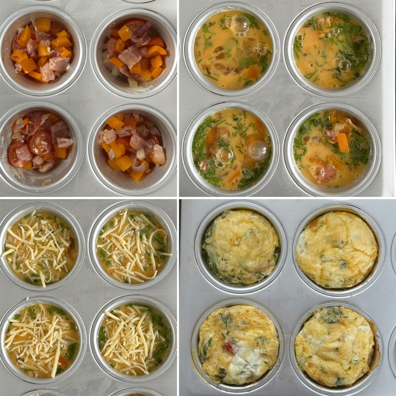 Zubereitung Omelette-Muffins