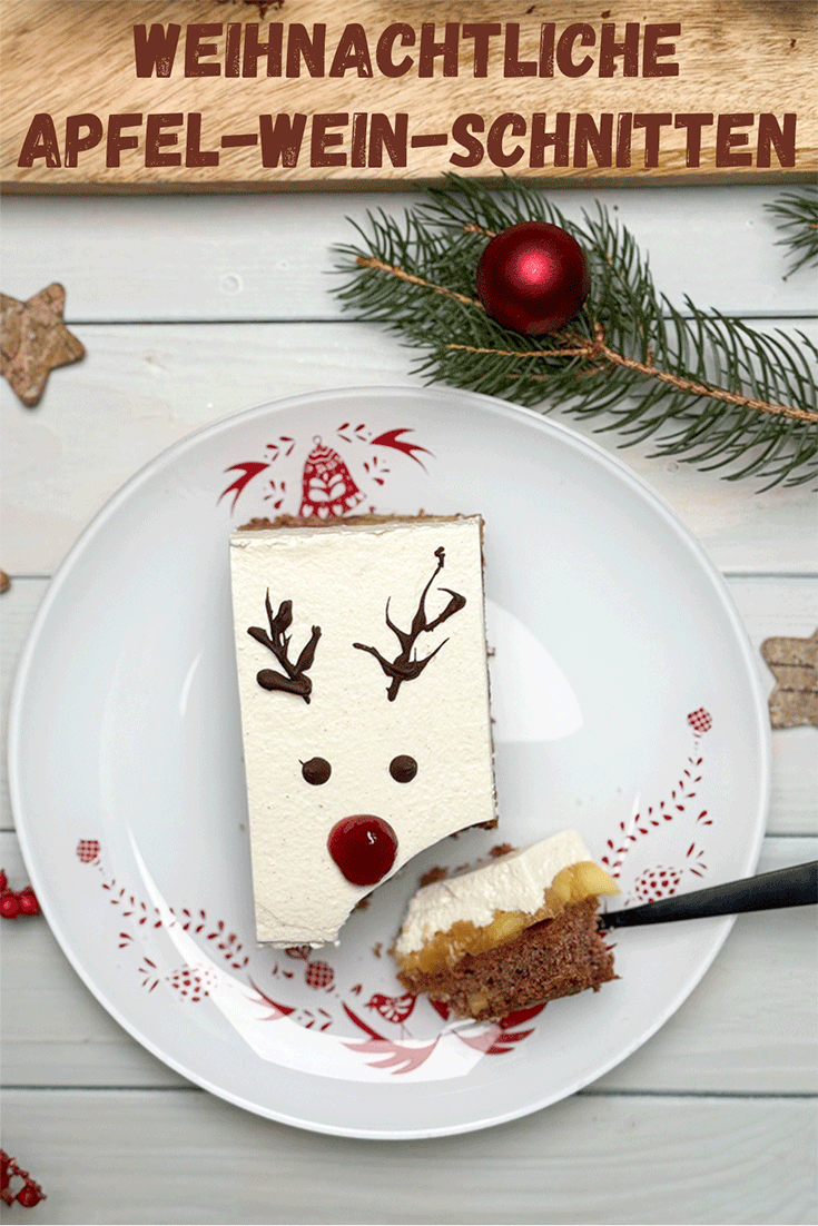 Weihnachtliche Apfel-Wein-Schnitten Pinterestpost