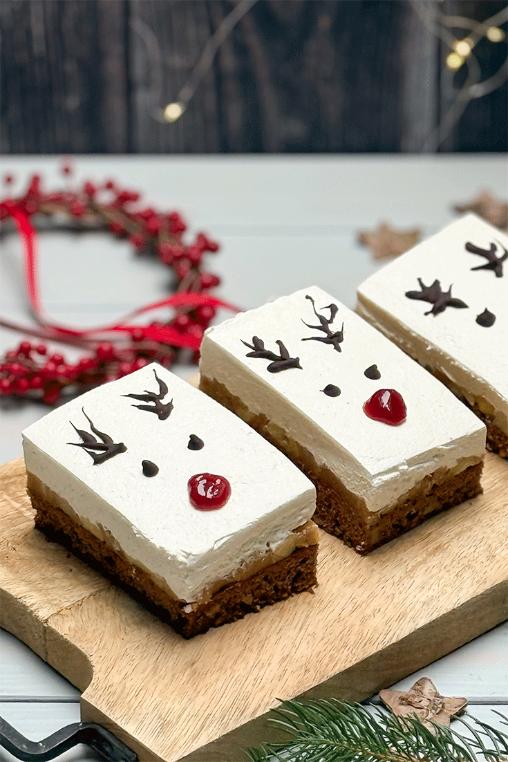 Apfel-Wein-Torte Weihnachten Rentier