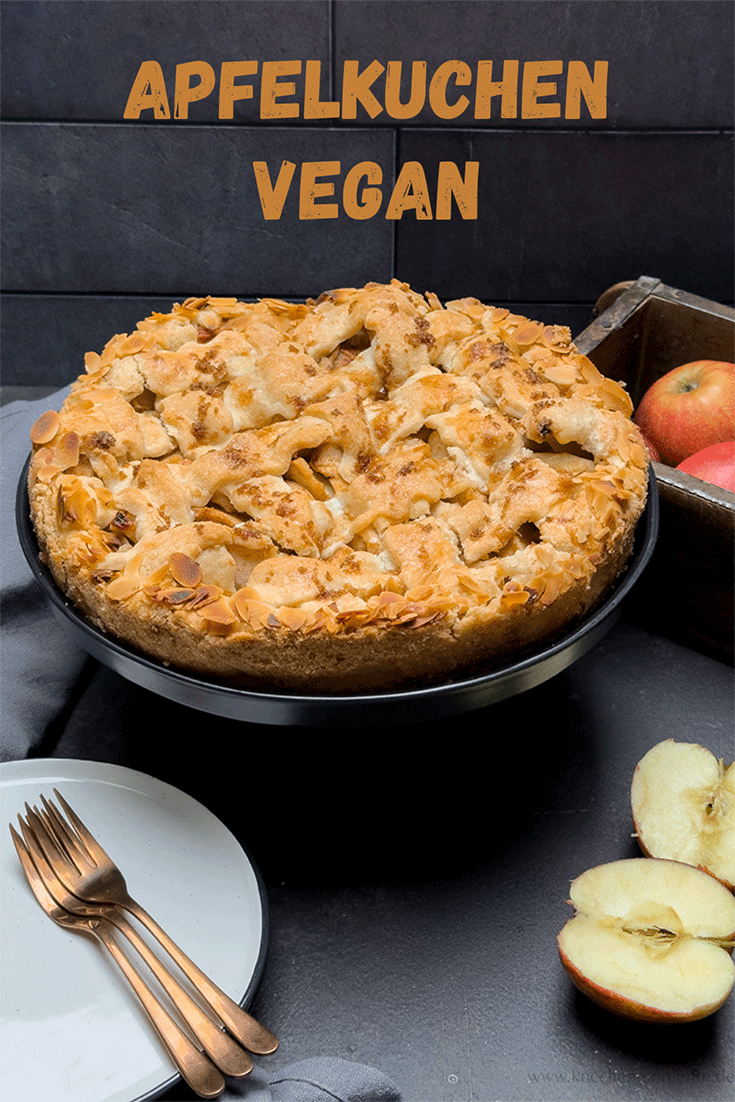 Apfeltaart /Apfelkuchen vegan Pinterestpost