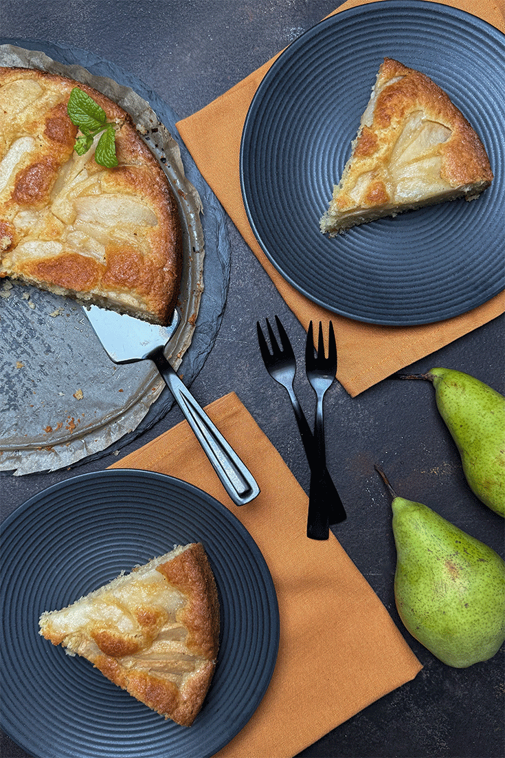 Anschnitt Birnen-Ingwer-Kuchen