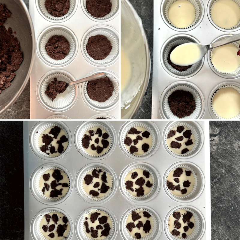 Zubereitungsschritte Zupfkuchen-Muffins