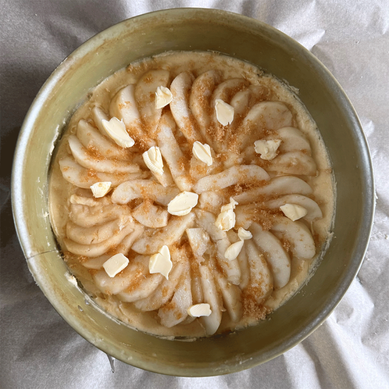 Birnen-Ingwer-Kuchen vor dem Backen