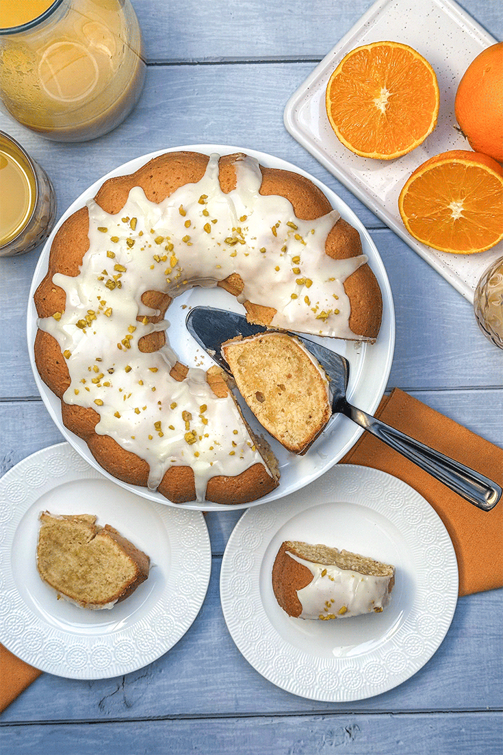 Anschnitt Queque Seco de Naranja Orangenkuchen aus Costa Rica