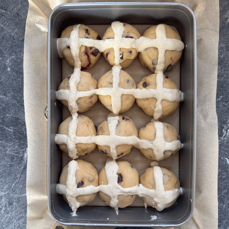 Paste für Kreuze Hot Cross Buns
