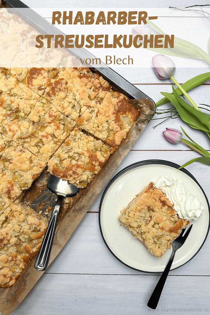 Streuselkuchen mit Rhabarber vom Blech