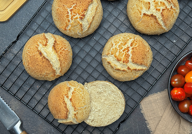 Anschnitt Tigerbrötchen rustikal