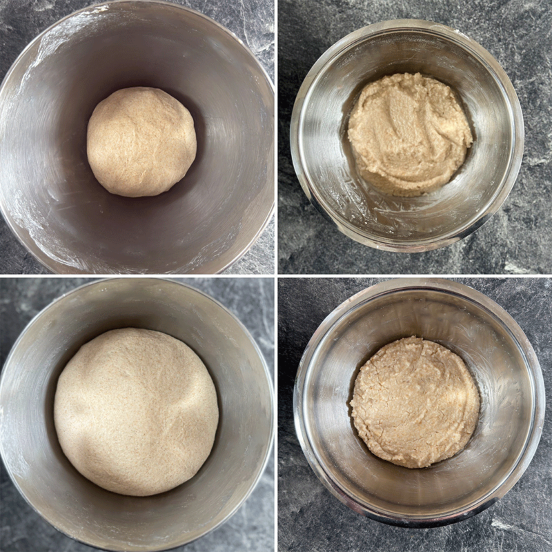 Zubereitung Tigerbrötchen Teig und Paste