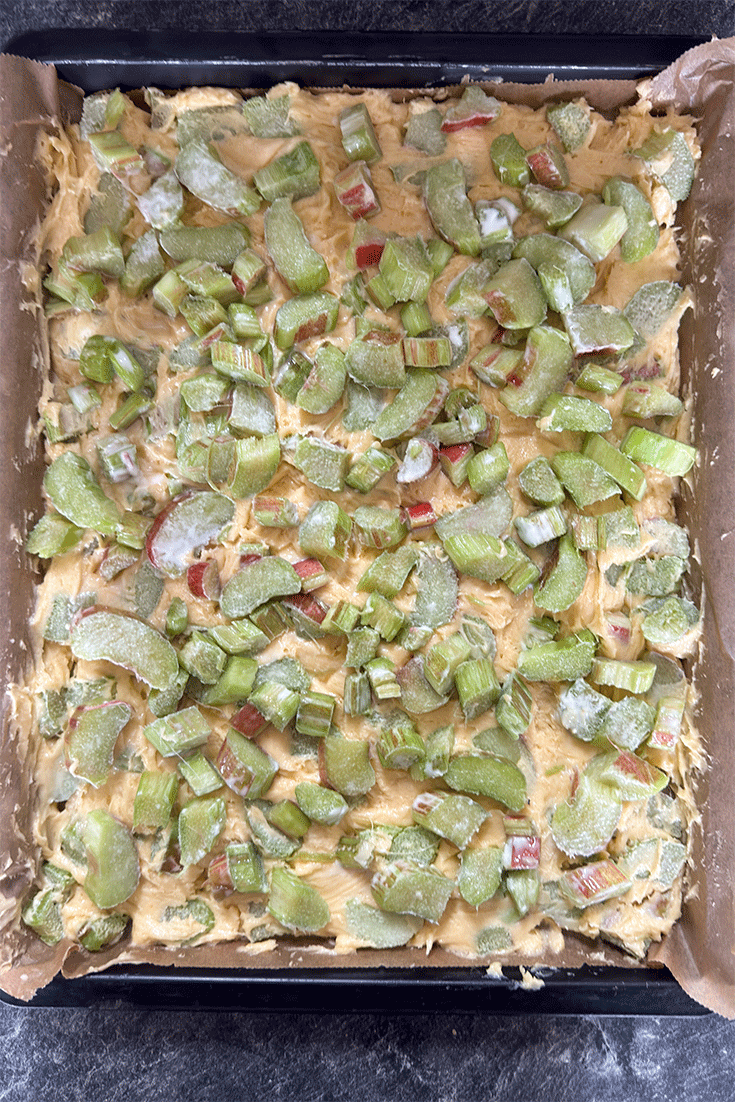 Zubereitung Blechkuchen mit Rhabarber
