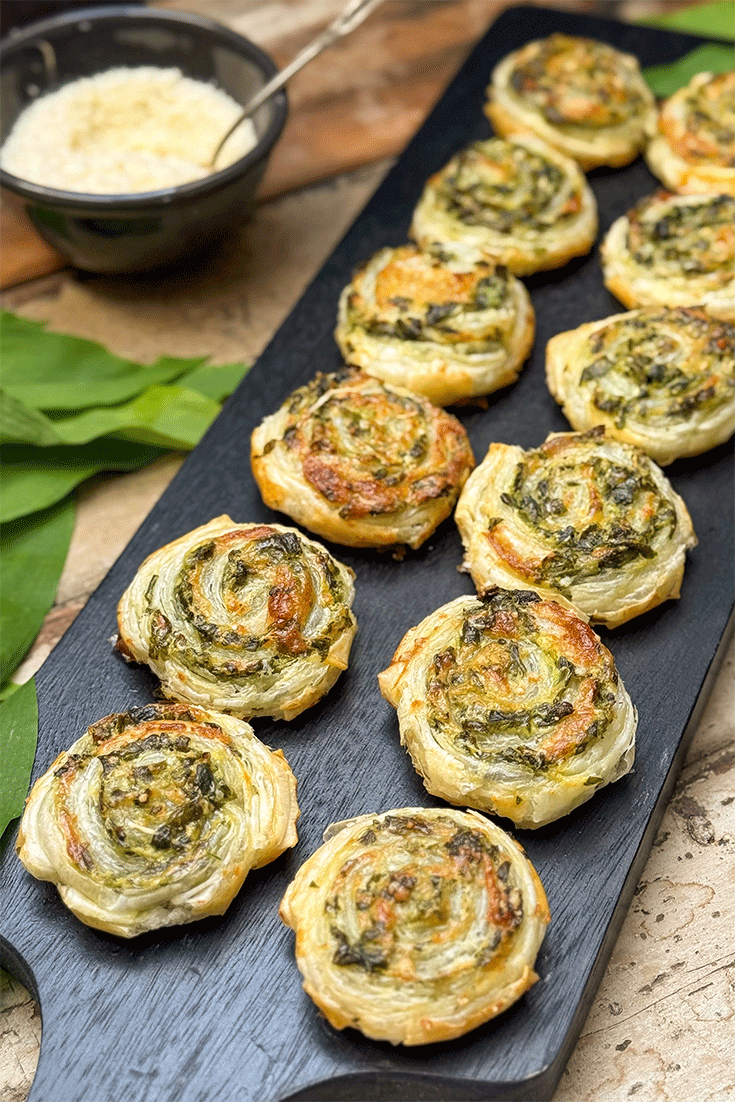 Schnelle Bärlauch-Schnecken mit Blätterteig