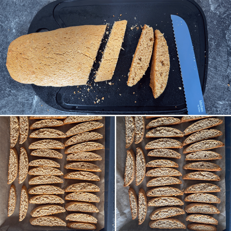 Erdnuss Biscotti Zubereitung 2. Backvorgang