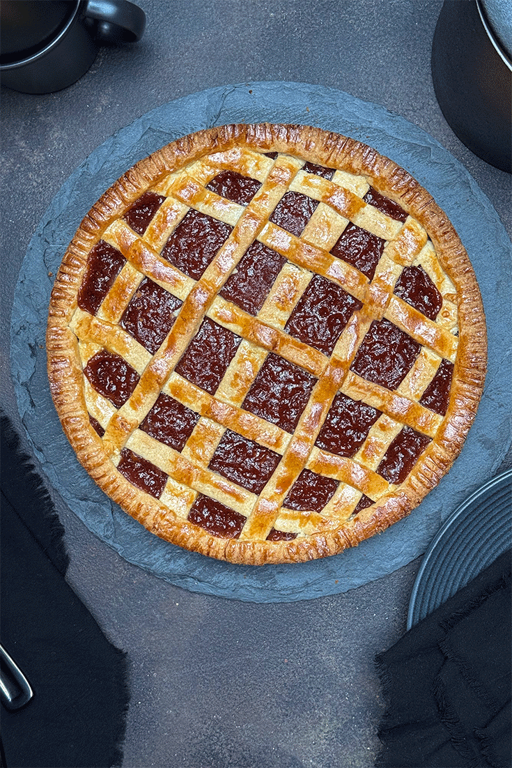 Gitterkuchen mit Guavenfüllung aus Paraguay
