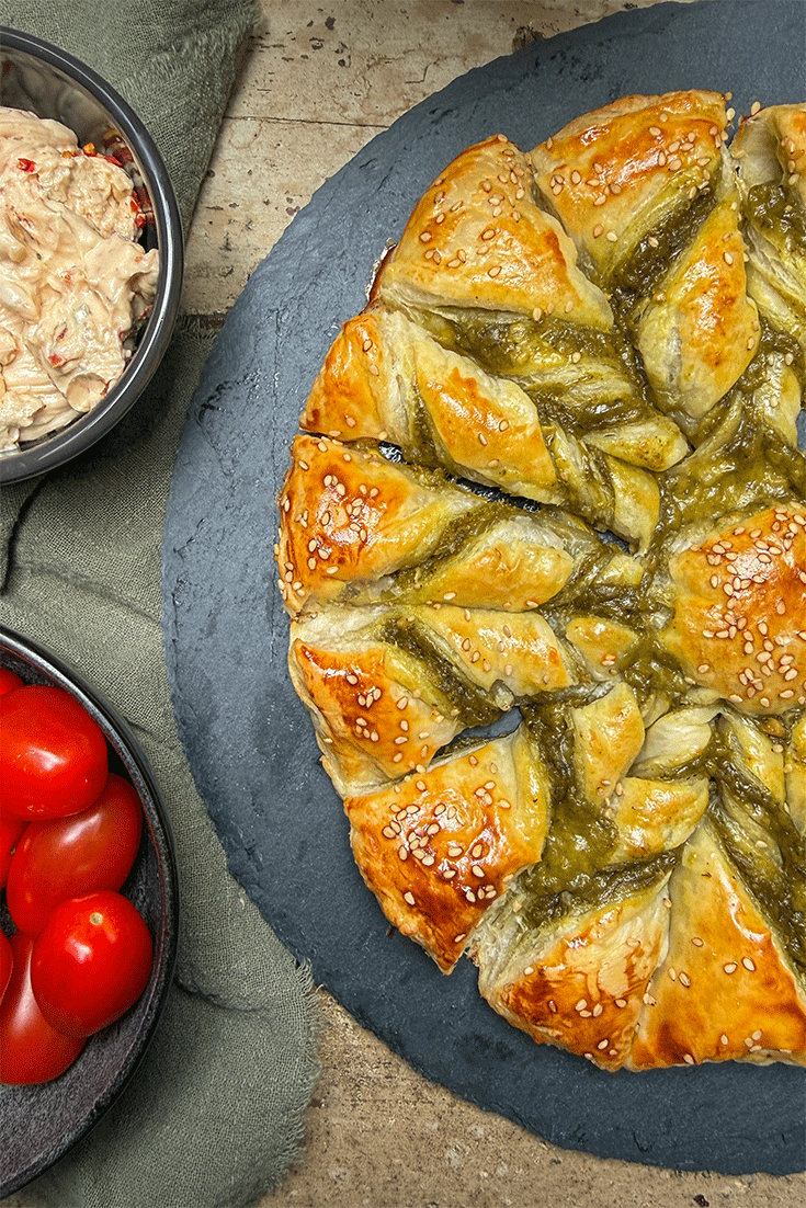 Pesto Tarte Soleil Blätterteig