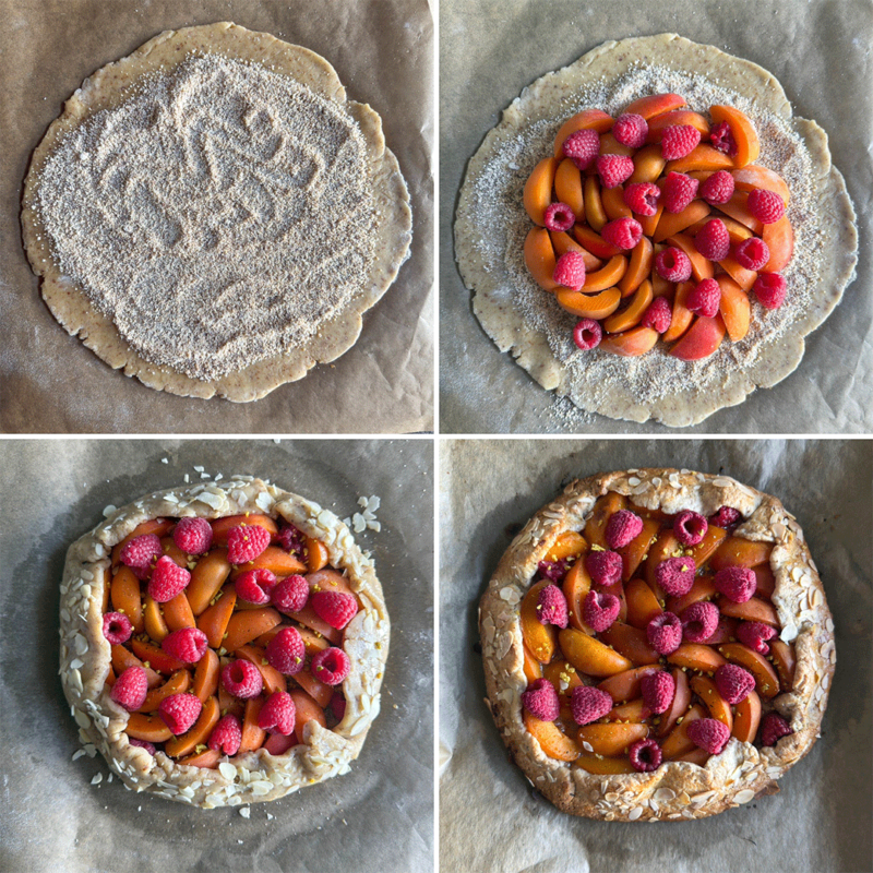 Zubereitungsschritte Aprikosen-Himbeer-Galette
