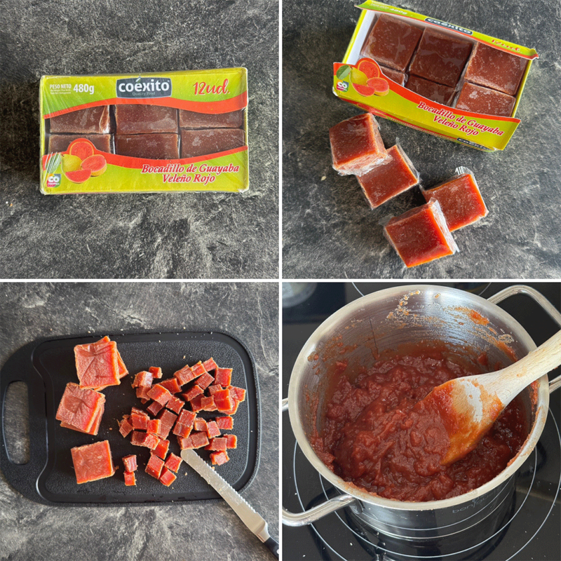 Zubereitung Guavenfüllung mit Bocadillo de Guayaba